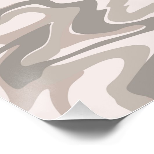 Hippie 70er Gray Marble Liquid Swirl Boho Muster Poster (Ecke)