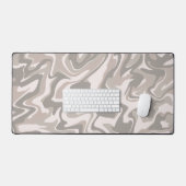 Hippie 70er Gray Marble Liquid Swirl Boho Muster Schreibtischunterlage (Tastatur & Maus)