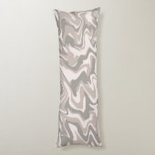 Hippie 70er Gray Marble Liquid Swirl Boho Muster Seitenschläferkissen (Rückseite (Vertikal))