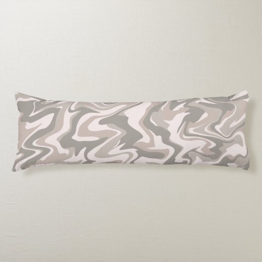 Hippie 70er Gray Marble Liquid Swirl Boho Muster Seitenschläferkissen (Vorderseite)