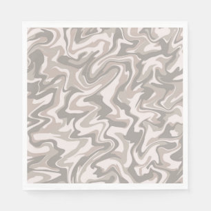 Hippie 70er Gray Marble Liquid Swirl Boho Muster Serviette