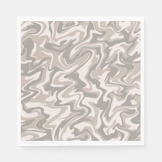 Hippie 70er Gray Marble Liquid Swirl Boho Muster Serviette (Vorderseite)