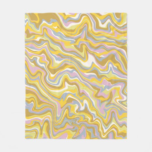 Hippie 70er Green Marble Liquid Swirl Boho Muster Fleecedecke (Vorderseite)