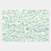 Hippie 70er Green Marble Liquid Swirl Boho Muster Geschenkpapier Set (Vorderseite 3)