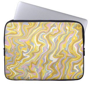 Hippie 70er Green Marble Liquid Swirl Boho Muster Laptopschutzhülle