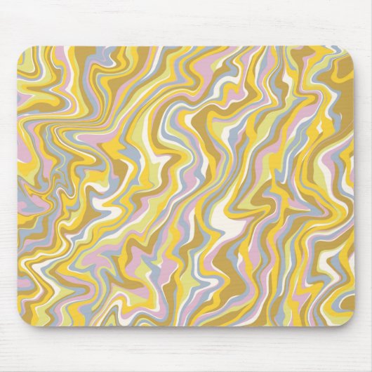 Hippie 70er Green Marble Liquid Swirl Boho Muster Mousepad (Vorne)