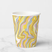 Hippie 70er Green Marble Liquid Swirl Boho Muster Pappbecher (Rückseite)