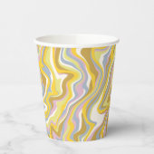 Hippie 70er Green Marble Liquid Swirl Boho Muster Pappbecher (Links)