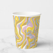 Hippie 70er Green Marble Liquid Swirl Boho Muster Pappbecher (Rechts)