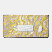 Hippie 70er Green Marble Liquid Swirl Boho Muster Schreibtischunterlage (Tastatur & Maus)