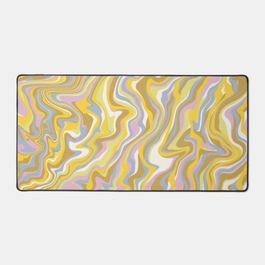 Hippie 70er Green Marble Liquid Swirl Boho Muster Schreibtischunterlage (Vorderseite)