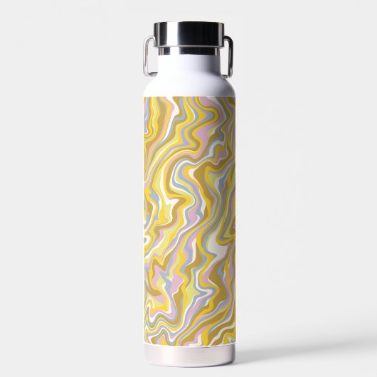 Hippie 70er Green Marble Liquid Swirl Boho Muster Trinkflasche (Vorne)