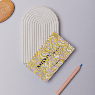 Hippie 70er Green Marble Liquid Swirl Boho Muster Visitenkarte