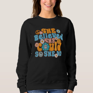 Hippie 70er Jahre Stil Sie glaubte an Frieden, als Sweatshirt