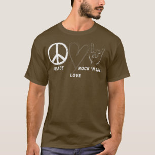 Hippie 70er Peace Liebe Rock'n'Roll Coole Band Lov T-Shirt