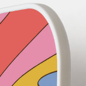 Hippie 70er Style Wavy Mod Pattern Benutzerdefinie Pickleball Schläger (Linke Seite)