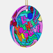 hippie-ähnliche FriedensLiebeverzierung Keramik Ornament (Rechts)