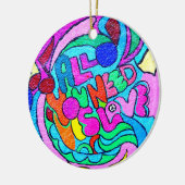 hippie-ähnliche FriedensLiebeverzierung Keramik Ornament (Links)