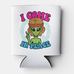 Hippie Alien I Come to Peace Trippy Peace Sign Dosenkühler