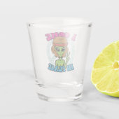 Hippie Alien I Come to Peace Trippy Peace Sign Schnapsglas (Rückseite)