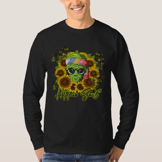 Hippie Alien Sunflower Hippie Soul T-Shirt (Vorderseite)