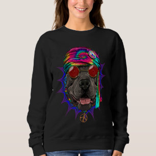 Hippie American Pit Bull Terrier Gefärbte Krawatte Sweatshirt