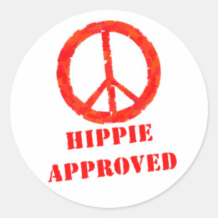 Hippie anerkannt runder aufkleber