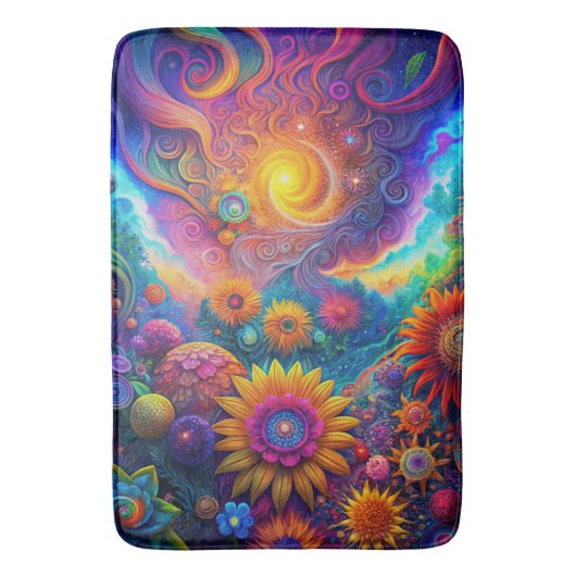 Hippie Art Bath Mat Badematte (Vorderseite Vertikal)