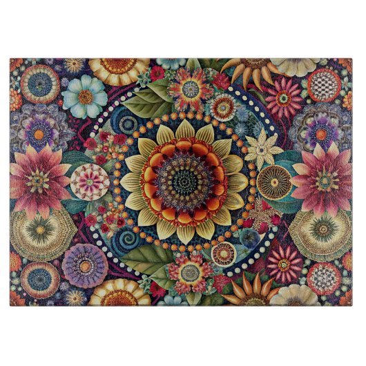 Hippie Art Cutting Board Schneidebrett (Vorderseite)