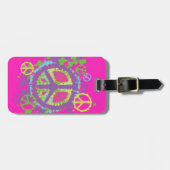Hippie-Art-Friedenszeichen-Gepäckanhänger Gepäckanhänger (Vorderseite horizontal)