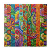 Hippie Art Keramik Tile Fliese (Vorderseite)