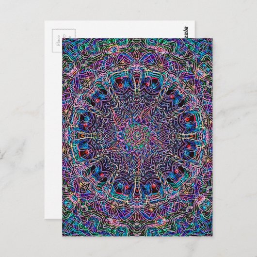Hippie Art Psychadelic Print Postkarte (Vorne/Hinten)