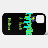 Hippie at Heart Turquoise Name Persönlich Case-Mate iPhone Hülle (Rückseite (Horizontal))