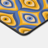 Hippie-Auge Muster quirkisch blau gelb psychedelis Schreibtischunterlage (Ecke)