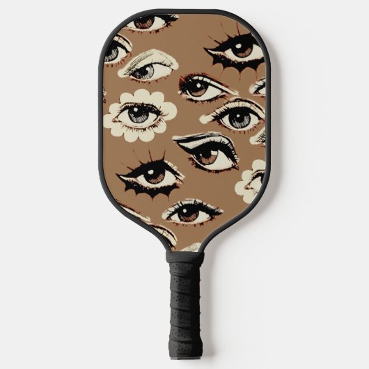 Hippie Augen, Retro Ästhetik Pickleball Schläger (Vorderseite)