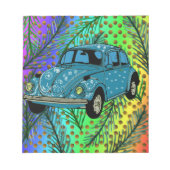 Hippie Auto Farbenfrohe Kunst Notepad Notizblock (Vorderseite)
