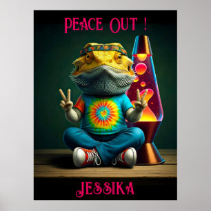 Hippie Bartagame Frieden Retro Custom Poster