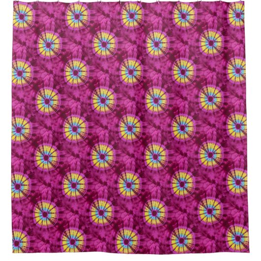 Hippie-Batik-Kreis Duschvorhang (Vorderseite)