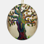Hippie-Baum Keramik Ornament (Links)