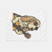 Hippie-Beagle spielt Gitarre  Fleecedecke (Vorderseite (Horizontal))