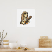 Hippie-Beagle spielt Gitarre Poster (Küche)
