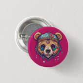 Hippie Bear I Button (Vorne & Hinten)
