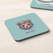 Hippie Bear I Getränkeuntersetzer (Linke Seite)
