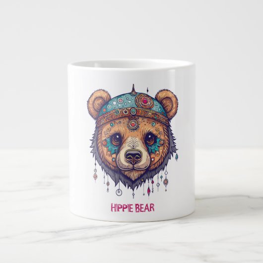 Hippie Bear I Jumbo-Tasse (Vorderseite)