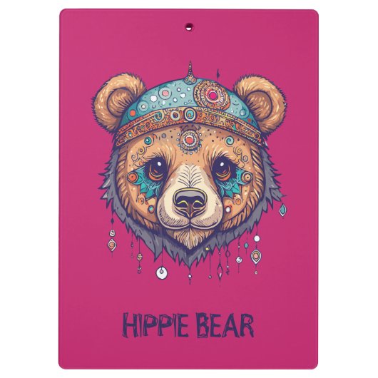 Hippie Bear Klemmbrett (Rückseite)