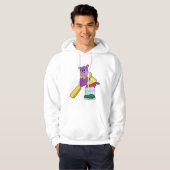 Hippie bei Cricket mit Cricket-Fledermaus Hoodie (Vorne ganz)