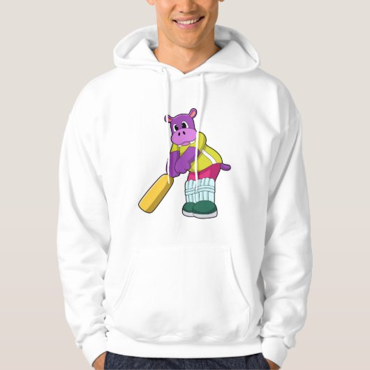 Hippie bei Cricket mit Cricket-Fledermaus Hoodie (Vorderseite)