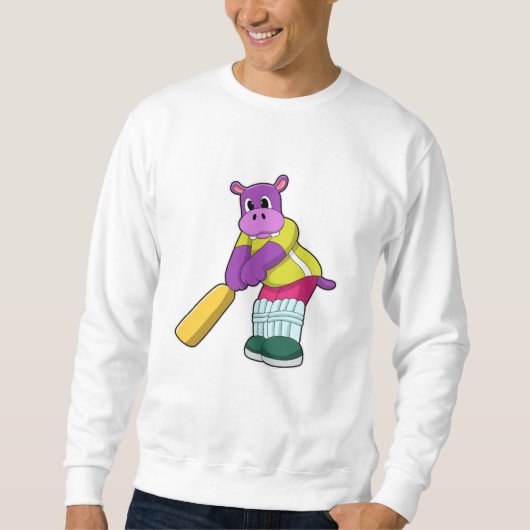Hippie bei Cricket mit Cricket-Fledermaus Sweatshirt (Vorderseite)