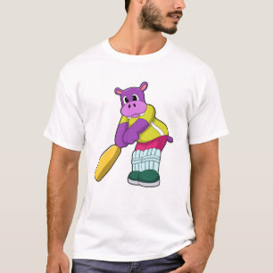 Hippie bei Cricket mit Cricket-Fledermaus T-Shirt