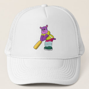 Hippie bei Cricket mit Cricket-Fledermaus Truckerkappe